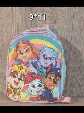 Kids Cartoon Paw Patrol Mini Backpack in Pink & Light Blue